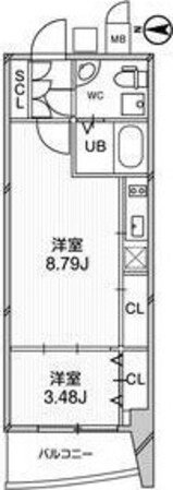 江坂駅 徒歩3分 9階の物件間取画像